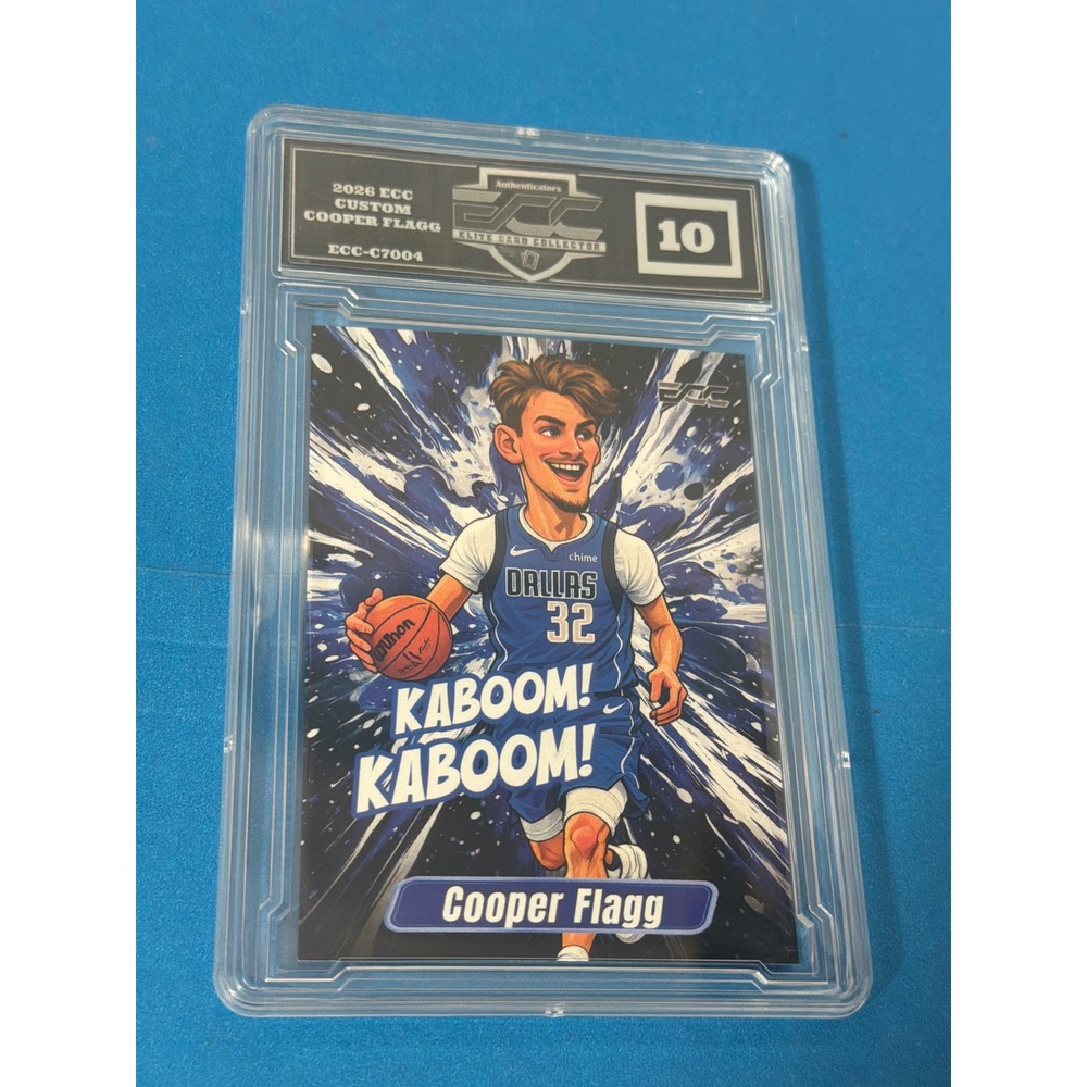2026 ECC Custom Cooper Flagg Kaboom! Kaboom! Dallas Basketball Card Graded 10